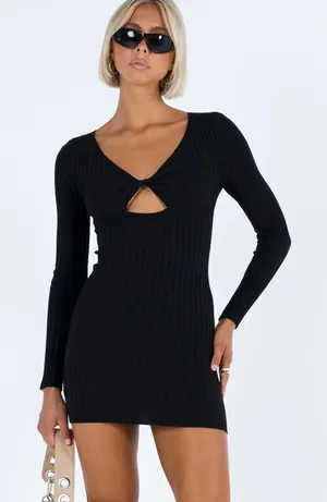 Princess Polly Mini Dress Black thumbnail 1