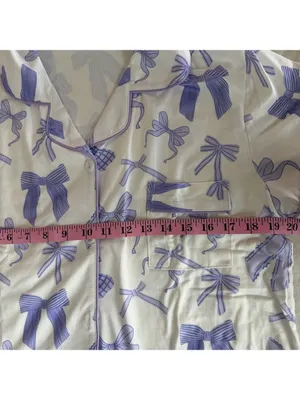 Women's NEW Two Piece Short Sleeve and Shorts Pajamas Purple Size M #260257 thumbnail 5
