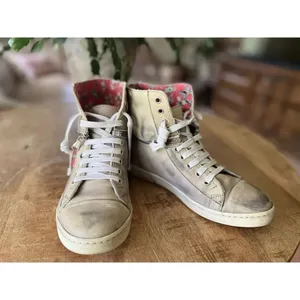 Le Crown Handmade in Italy Distressed Leather Convertible High Low Sneakers 37 thumbnail 2
