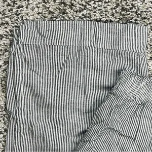 Nautical Striped Black White Wide Leg Baggy Pants Pull On Elastic Waist Pockets thumbnail 3