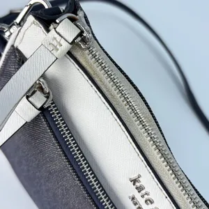 Kate Spade Cameron Crossbody Bag Women Navy White Denim Colorblock Leather Purse thumbnail 5