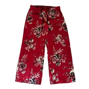 Gilligan & O'Malley Red Women's Satin Floral Lightweight Pajama Pants SZ M #1944 thumbnail 2