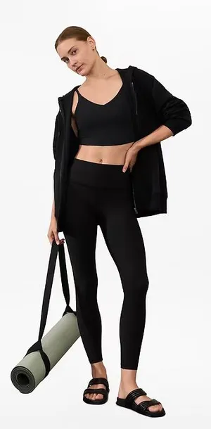 Athleta Rib Elation Tights Black Leggings Ultra High‎ Rise thumbnail 1