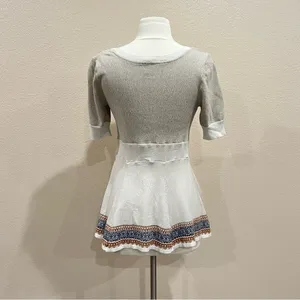 Free People Cream Fair Isle Fit & Flare Short Sleeve Knit Top Size XS thumbnail 8
