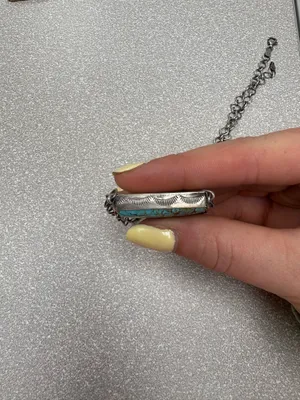 Authentic Navajo Sterling Silver Turquoise Necklace by P. Skeets – Spiderweb Matrix thumbnail 8