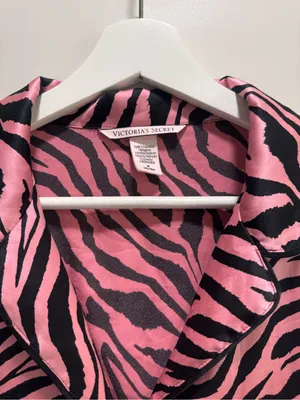 Victoria's Secret Zebra Print Satin Pajama Top thumbnail 2