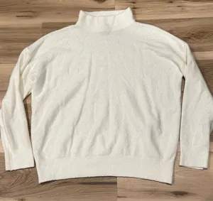 Joie Cashmere Ivory Mock Neck Lightweight Sweater Top Women’s Large thumbnail 1