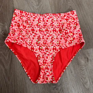 Aerie High Waist Swim Bottom Bathing Suit Pink Gold Orange Medium Summer Hi-Rise thumbnail 1