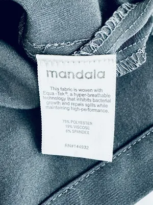 Mandala Scrubs Equa-Tek Gray Scrub Top V Neck Stretch Pocket Short Sleeve Uniform thumbnail 6