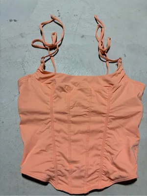 Gilly hicks Women's Peach Tie-Strap micro Corset Tank Top XS thumbnail 2