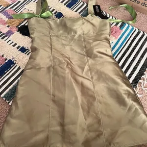 NWT‎ Current Mood green satin mini dress small thumbnail 6