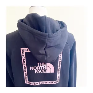 The North Face Hoodie Women's Medium Black Chest Logo Kangaroo Pocket Athleisure thumbnail 7