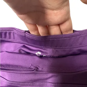 Charly High Rise Compression Biker Shorts Purple Medium Hidden Pocket thumbnail 8