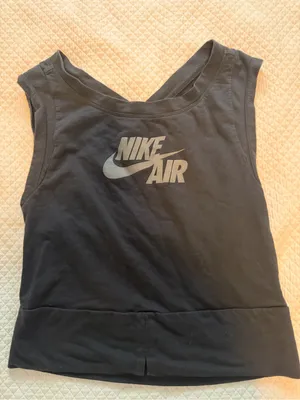 Nike Black Crewneck Tank Top with White Logo thumbnail 1