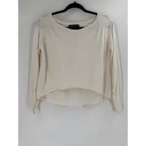 Generation Love Layered Sweater‎ Womens S White Split Back Ruched Minimalist thumbnail 2