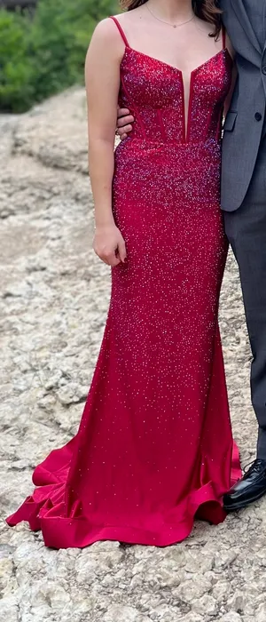 Sherri Hill Red Prom Dress thumbnail 3