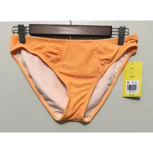 Cabana By Crown‎ & Ivy Women's Orange Crinkle Textured Bikini Set SZ Large NWT thumbnail 8