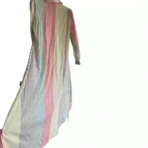New Striped button down ladies Size large maxi curved hem dress thumbnail 7
