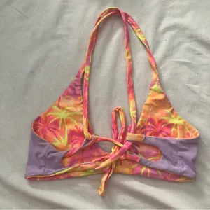 Moana Bikini Moana Swimwear Neon Nites Marlin Reversible Swim Top Size Large Multicolor thumbnail 5