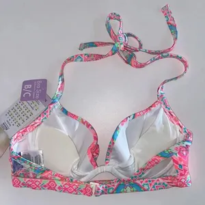 NWT Coco‎ Rave 32 B/C halter push-up bikini top bright ruched thumbnail 6