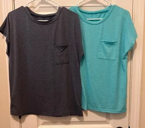 SHEIN Relaxed Fit Blue and Gray Short Sleeve Tees thumbnail 1
