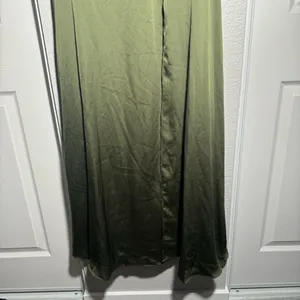 Dessy Collection • Formal Gown • Olive Green • 2R • Off Shoulder • Bridesmaid thumbnail 5