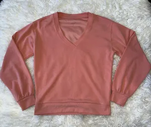 Athleta Peach Long Sleeve V Neck Shirt Extra Small Casual/ Workout Wear‎ thumbnail 1