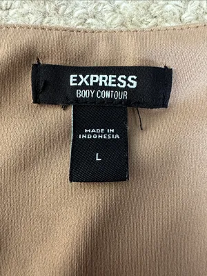 Express “Body Contour” Women’s Tan/Nude One-Piece Bodysuit- Size Large thumbnail 4