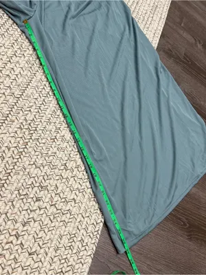NWOT Halara Blue V Neck Short Sleeve Wide Leg Flowy Waffle Casual Jumpsuit thumbnail 14