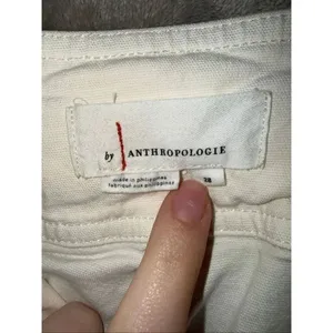 By Anthropologie Colette Cream High Rise Cropped Belted Pants Size 28 #700 thumbnail 6