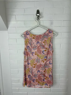 Nicole Miller NY Floral Linen Sleeveless Top Size M thumbnail 6
