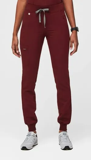 Figs Zamora Jogger Scrub Pants Burgundy Drawstring Waist Slim Fit Pant Small thumbnail 1
