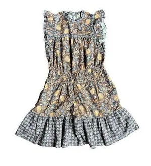 Universal Threads Linen Medium Sleeveless Dress Ruffled Paisley Cottagecore thumbnail 1