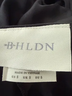 Formal black full length dress BHLDN/anthro size small thumbnail 2