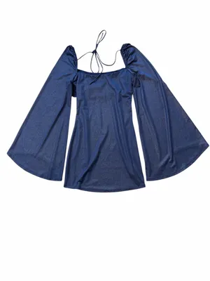 Lucy in the Sky Navy Off-Shoulder Bell Sleeve Dress thumbnail 2