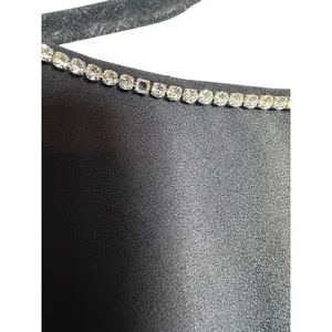 Day + Moon Black Rhinestone Bow V Neck Short‎ Sleeve Mini Dress thumbnail 3