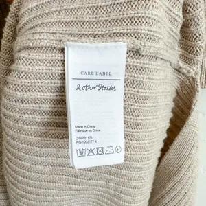 & Other Stories | Mock Neck Ribbed Knit Wool Blend Midi Dress in Oatmeal Tan‎ thumbnail 6