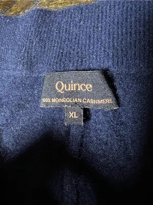 Quince Mongolian Cashmere Jogger Knit Pants True Navy Drawstring Waist Lounge XL thumbnail 7