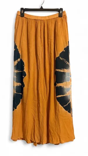 NWT Earthbound Women's Mustard Tie-Dye Panel Maxi Skirt Sz M thumbnail 1