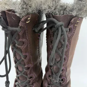 Sorel Women's Brown Cate The Great Brown Lace Up Fur Snow Boots Size 8 thumbnail 5