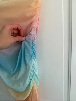 Abercrombie x Trevor Project Rainbow Ombre Ruched Midi Skirt M thumbnail 6