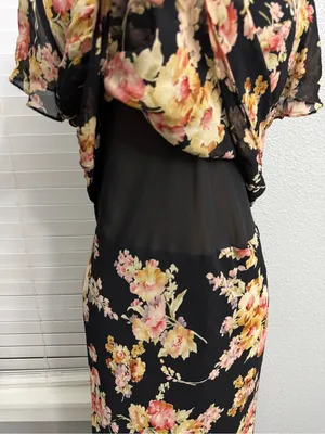 Spenser Jeremy Silk V-Neck Floral Maxi Dress Size 10 thumbnail 4