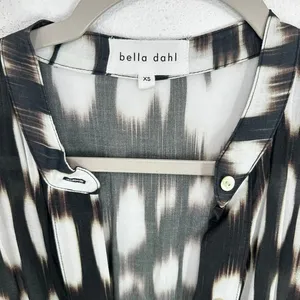 Bella Dahl XS Black White Contemporary Maxi‎ Dress Button Front Long Sleeve thumbnail 7