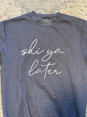 Women's 'Ski Ya Later' Crewneck Sweatshirt - Charcoal thumbnail 2
