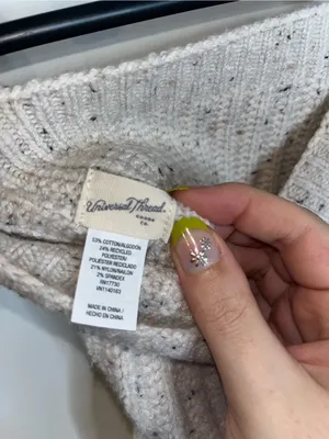 Universal Thread Ribbed Oatmeal Pop Fleck Cable Knit Neck Snood+Mini Skirt Cozy thumbnail 7