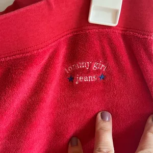 Tommy Girl Jeans Vintage 2002‎ Y2K Hot Pink Terrycloth Tie Waist Pants Sz Large thumbnail 3