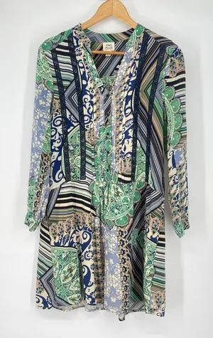 Anthropologie TINY Green Caviana Shirt Dress Size XSP‎ Lace Boho Artsy Beach thumbnail 1
