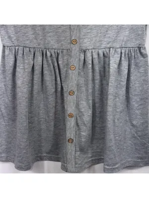 Icon Apparel Women’s M Gray Button Front Babydoll Top thumbnail 3