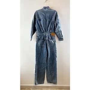 Ronny Kobo Eugene Long Sleeve Denim One Piece Jumpsuit Blue Medium thumbnail 5