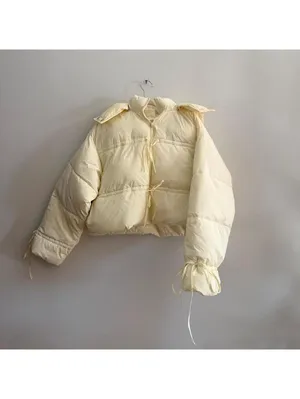 Daisy Street Willow Tie-Front Bow Cropped Puffer Jacket thumbnail 2